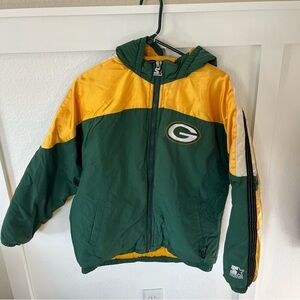 Vintage Starter NFL Pro Line Men's Large Greenbay Packers Full-zip Puffer Coat